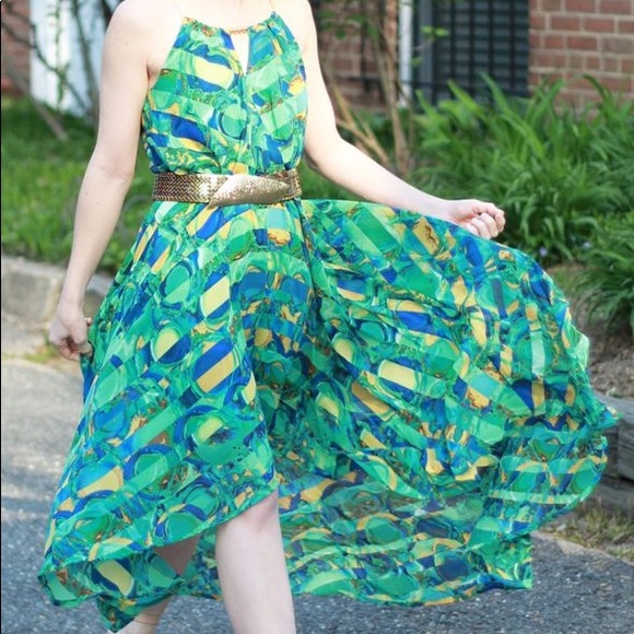 AVON MARK PATTERNED HIGH-LOW DRESS - Picture 4 of 4